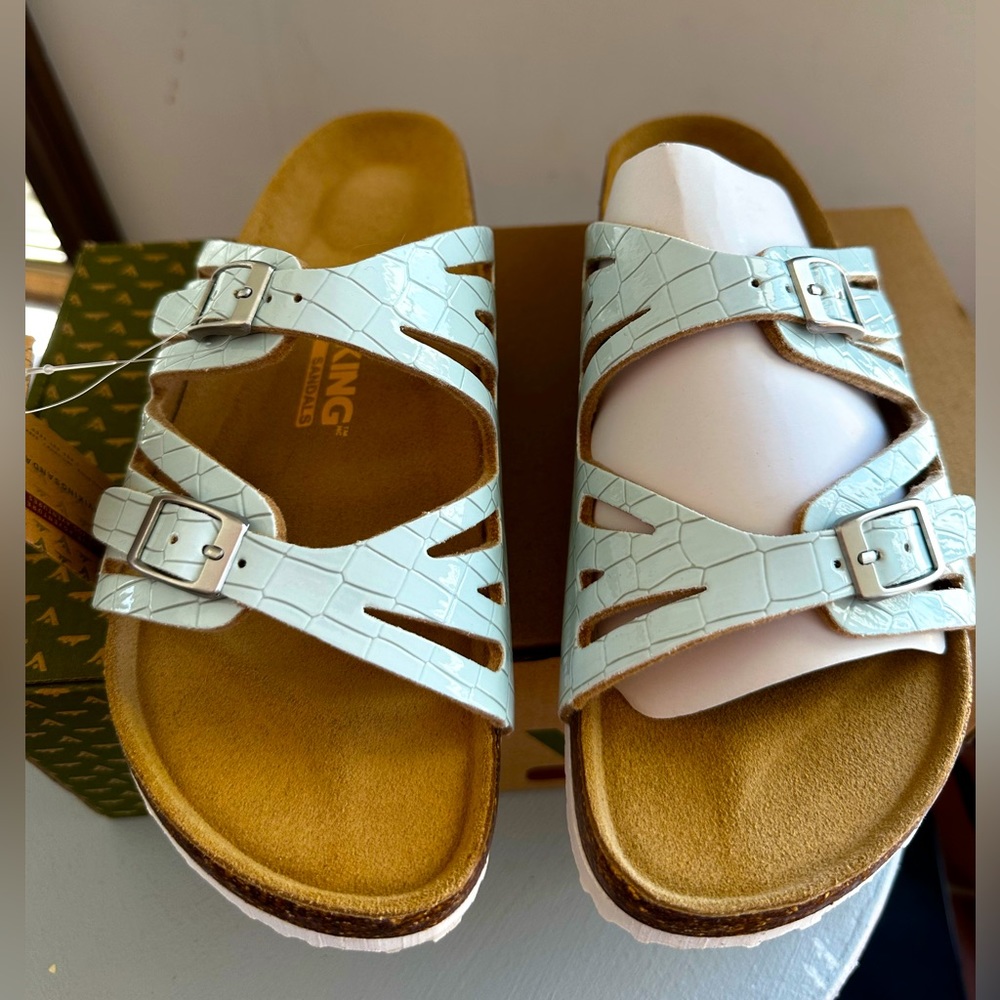 Viking Sandals Whistler Pale Blue Crocodile Womens